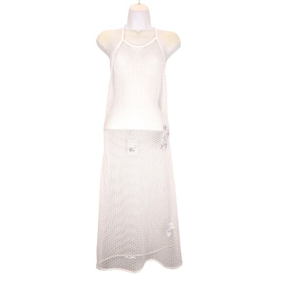 Forever21 Mesh Maxi Dress Cover Up Swimwear Sleeveless White Womens XL NWT - Picture 1 of 5